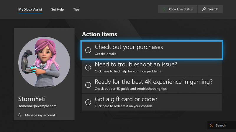 Xbox アシストサポートサイトを表示したスクリーンショット